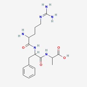 molecular formula C18H28N6O4 B1596668 2-[[2-[[2-Amino-5-(diaminomethylideneamino)pentanoyl]amino]-3-phenylpropanoyl]amino]propanoic acid CAS No. 67368-27-8
