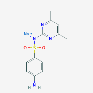molecular formula C12H14N4NaO2S B159669 Benzenesulfonamide, 4-amino-N-(4,6-dimethyl-2-pyrimidinyl)-, sodium salt (1:1) CAS No. 1981-58-4