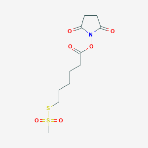 molecular formula C11H17NO6S2 B015967 N-Succinimidyloxycarbonylpentyl methanethiosulfonate CAS No. 76078-81-4