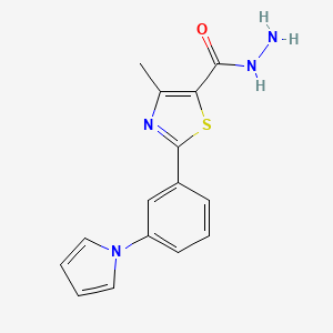 4-methyl-2-[3-(1H-pyrrol-1-yl)phenyl]-1,3-thiazole-5-carbohydrazide