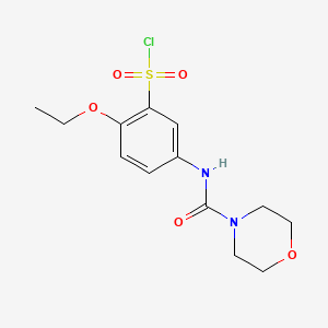molecular formula C13H17ClN2O5S B1596728 2-Ethoxy-5-[(morpholine-4-carbonyl)-amino]-benzenesulfonyl chloride CAS No. 680618-10-4