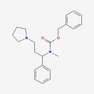 molecular formula C22H28N2O2 B1596736 benzyl N-methyl-N-(1-phenyl-3-pyrrolidin-1-ylpropyl)carbamate CAS No. 675602-83-2