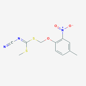 molecular formula C11H11N3O3S2 B1596743 methyl [(4-methyl-2-nitrophenoxy)methyl]cyanocarbonimidodithioate CAS No. 494763-18-7
