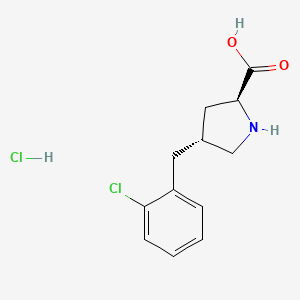 molecular formula C12H15Cl2NO2 B1596748 (2S,4R)-4-(2-Chlorobenzyl)pyrrolidine-2-carboxylic acid hydrochloride CAS No. 1049733-67-6