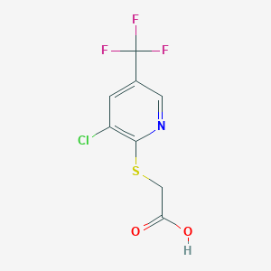 molecular formula C8H5ClF3NO2S B1596765 2-{[3-Chloro-5-(trifluoromethyl)-2-pyridinyl]-sulfanyl}acetic acid CAS No. 338422-73-4