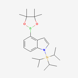 molecular formula C23H38BNO2Si B1596788 4-(4,4,5,5-四甲基-1,3,2-二氧杂硼环-2-基)-1-(三异丙基甲硅烷基)-1H-吲哚 CAS No. 690632-17-8