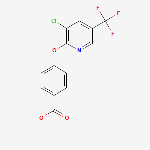 molecular formula C14H9ClF3NO3 B1596839 Methyl 4-{[3-chloro-5-(trifluoromethyl)pyridin-2-yl]oxy}benzoate CAS No. 7382-40-3