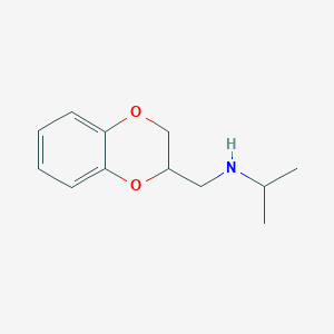 molecular formula C12H17NO2 B1596844 N-((2,3-Dihydrobenzo[b][1,4]dioxin-2-yl)methyl)propan-2-amine CAS No. 21398-64-1