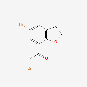 molecular formula C10H8Br2O2 B1596847 2-Bromo-1-(5-bromo-2,3-dihydro-1-benzofuran-7-yl)ethanone CAS No. 690632-70-3