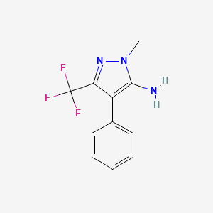 molecular formula C11H10F3N3 B1596883 1-methyl-4-phenyl-3-(trifluoromethyl)-1H-pyrazol-5-amine CAS No. 63156-74-1