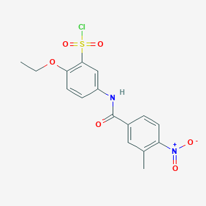 molecular formula C16H15ClN2O6S B1596902 2-Ethoxy-5-(3-methyl-4-nitro-benzoylamino)-benzenesulfonyl chloride CAS No. 680618-07-9