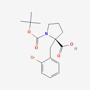 molecular formula C17H22BrNO4 B1596915 (R)-2-(2-Bromobenzyl)-1-(tert-butoxycarbonyl)pyrrolidine-2-carboxylic acid CAS No. 706806-71-5