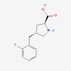 molecular formula C12H14FNO2 B1596918 (2S,4R)-4-(2-Fluorobenzyl)pyrrolidine-2-carboxylic acid CAS No. 1049977-87-8