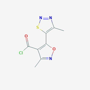 molecular formula C8H6ClN3O2S B1596942 3-Methyl-5-(4-methyl-1,2,3-thiadiazol-5-yl)-4-isoxazolecarbonyl chloride CAS No. 423768-48-3