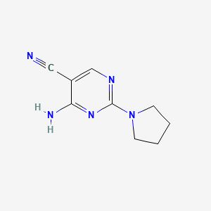 molecular formula C9H11N5 B1596953 4-Amino-2-(pyrrolidin-1-yl)pyrimidine-5-carbonitrile CAS No. 55441-53-7