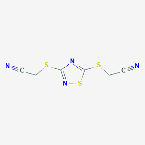 molecular formula C6H4N4S3 B1596961 3,5-Bis(cyanomethylthio)-1,2,4-thiadiazole CAS No. 332110-36-8