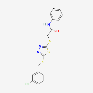 2-[5-(3-Chlorobenzylthio)-1,3,4-thiadiazol-2-ylthio]-N-phenylacetamide