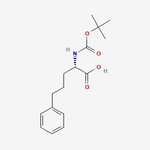 molecular formula C16H23NO4 B1597102 (S)-2-((tert-Butoxycarbonyl)amino)-5-phenylpentanoic acid CAS No. 98628-27-4