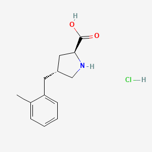 molecular formula C13H18ClNO2 B1597103 (2S,4R)-4-(2-Methylbenzyl)pyrrolidine-2-carboxylic acid hydrochloride CAS No. 1049734-41-9