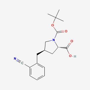 molecular formula C18H22N2O4 B1597105 (2S,4R)-1-(tert-Butoxycarbonyl)-4-(2-cyanobenzyl)pyrrolidine-2-carboxylic acid CAS No. 959573-33-2