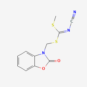 molecular formula C11H9N3O2S2 B1597122 methyl [(2-oxobenzo[d]oxazol-3(2h)-yl)methyl]cyanocarbonimidodithioate CAS No. 444791-13-3