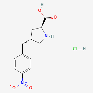 molecular formula C12H15ClN2O4 B1597133 (2S,4R)-4-(4-Nitrobenzyl)pyrrolidine-2-carboxylic acid hydrochloride CAS No. 1049740-22-8