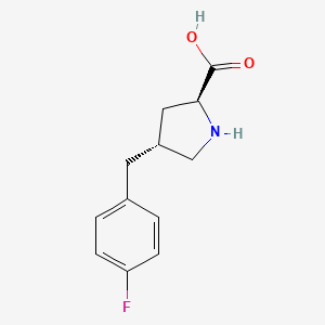 molecular formula C12H14FNO2 B1597135 (2S,4R)-4-(4-Fluorobenzyl)pyrrolidine-2-carboxylic acid CAS No. 1049977-93-6