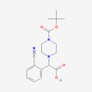 B1597136 2-(2-cyanophenyl)-2-[4-[(2-methylpropan-2-yl)oxycarbonyl]piperazin-1-yl]acetic Acid CAS No. 885274-31-7