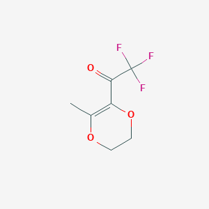 molecular formula C7H7F3O3 B159714 Ethanone, 1-(5,6-dihydro-3-methyl-1,4-dioxin-2-yl)-2,2,2-trifluoro- CAS No. 135813-43-3