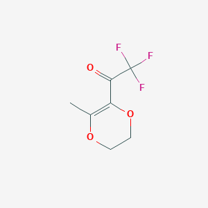 molecular formula C7H7F3O3 B159714 Ethanone, 1-(5,6-dihydro-3-methyl-1,4-dioxin-2-yl)-2,2,2-trifluoro-(9CI) CAS No. 135813-43-3