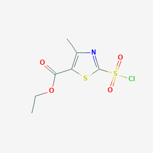molecular formula C7H8ClNO4S2 B1597159 Ethyl 2-(chlorosulfonyl)-4-methyl-1,3-thiazole-5-carboxylate CAS No. 89694-92-8