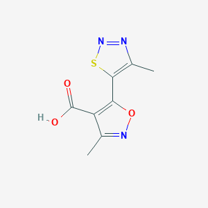 molecular formula C8H7N3O3S B1597179 3-Methyl-5-(4-methyl-1,2,3-thiadiazol-5-yl)isoxazole-4-carboxylic acid CAS No. 263385-59-7