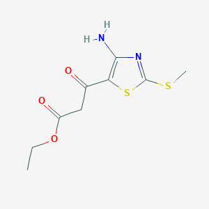 molecular formula C9H12N2O3S2 B1597194 Ethyl 3-(4-amino-2-methylthiothiazol-5-yl)-3-oxopropanoate CAS No. 65095-75-2