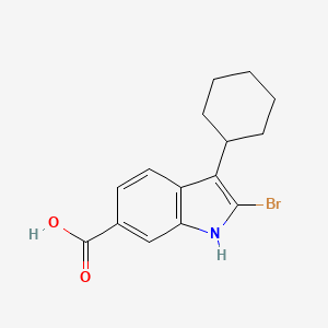 molecular formula C15H16BrNO2 B1597264 2-溴-3-环己基-1H-吲哚-6-羧酸 CAS No. 494799-76-7