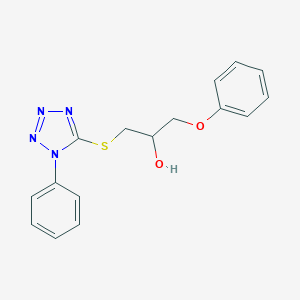 molecular formula C16H16N4O2S B159734 1-Phenoxy-3-(1-phenyltetrazol-5-yl)sulfanylpropan-2-ol CAS No. 133506-57-7