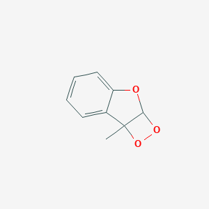 molecular formula C9H8O3 B159749 2a,7b-Dihydro-7b-methyl-1,2-dioxeto(3,4-b)benzofuran CAS No. 128753-83-3