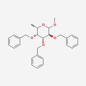 Methyl 6-deoxy-2,3,4-tris-O-(phenylmethyl)-L-galactopyranoside