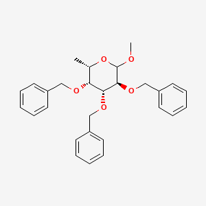 molecular formula C28H32O5 B1597493 (3S,4R,5R,6S)-3,4,5-Tris(benzyloxy)-2-methoxy-6-methyltetrahydro-2H-pyran CAS No. 67576-77-6