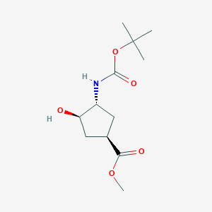 molecular formula C12H21NO5 B1597494 Methyl (1R,3R,4R)-3-[(tert-butoxycarbonyl)amino]-4-hydroxycyclopentane-1-carboxylate CAS No. 321744-18-7