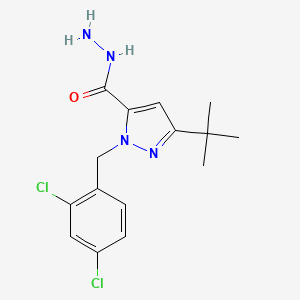 molecular formula C15H18Cl2N4O B1597497 3-(tert-butyl)-1-(2,4-dichlorobenzyl)-1H-pyrazole-5-carbohydrazide CAS No. 306937-07-5