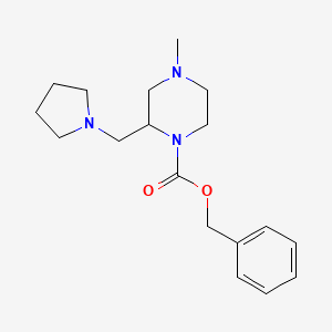 molecular formula C18H27N3O2 B1597531 4-Methyl-2-pyrrolidin-1-ylmethyl-piperazine-1-carboxylic acid benzyl ester CAS No. 675602-56-9