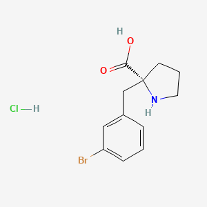 molecular formula C12H15BrClNO2 B1597538 (R)-2-(3-Bromobenzyl)pyrrolidine-2-carboxylic acid hydrochloride CAS No. 1049741-27-6