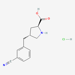 molecular formula C13H15ClN2O2 B1597540 (2S,4R)-4-(3-Cyanobenzyl)pyrrolidine-2-carboxylic acid hydrochloride CAS No. 1049744-07-1