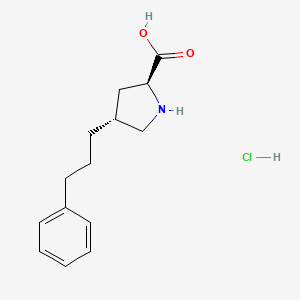 molecular formula C14H20ClNO2 B1597541 (2S,4R)-4-(3-苯基丙基)吡咯烷-2-羧酸盐酸盐 CAS No. 1049744-68-4