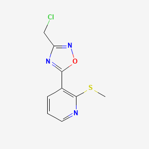 molecular formula C9H8ClN3OS B1597583 3-[3-(Chloromethyl)-1,2,4-oxadiazol-5-yl]-2-(methylthio)pyridine CAS No. 252914-65-1