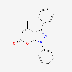 molecular formula C19H14N2O2 B1597584 4-methyl-1,3-diphenylpyrano[2,3-c]pyrazol-6(1H)-one CAS No. 30020-86-1