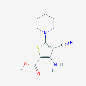 molecular formula C12H15N3O2S B1597588 3-氨基-4-氰基-5-哌啶代噻吩-2-甲酸甲酯 CAS No. 499771-09-4