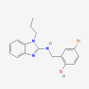 B1597594 4-bromo-2-{[(1-propyl-1H-benzimidazol-2-yl)amino]methyl}phenol CAS No. 384351-72-8