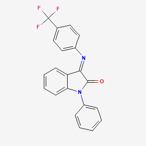 B1597598 (Z)-1-Phenyl-3-(4-(trifluoromethyl)phenylimino)indolin-2-one CAS No. 303984-47-6