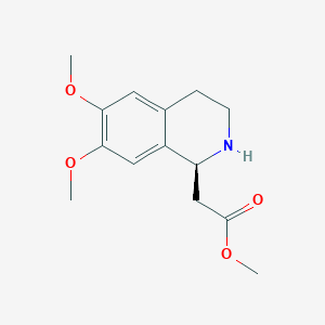 molecular formula C14H19NO4 B1597612 1-Isoquinolineacetic acid, 1,2,3,4-tetrahydro-6,7-dimethoxy-, methyl ester, (1S)- CAS No. 417725-91-8